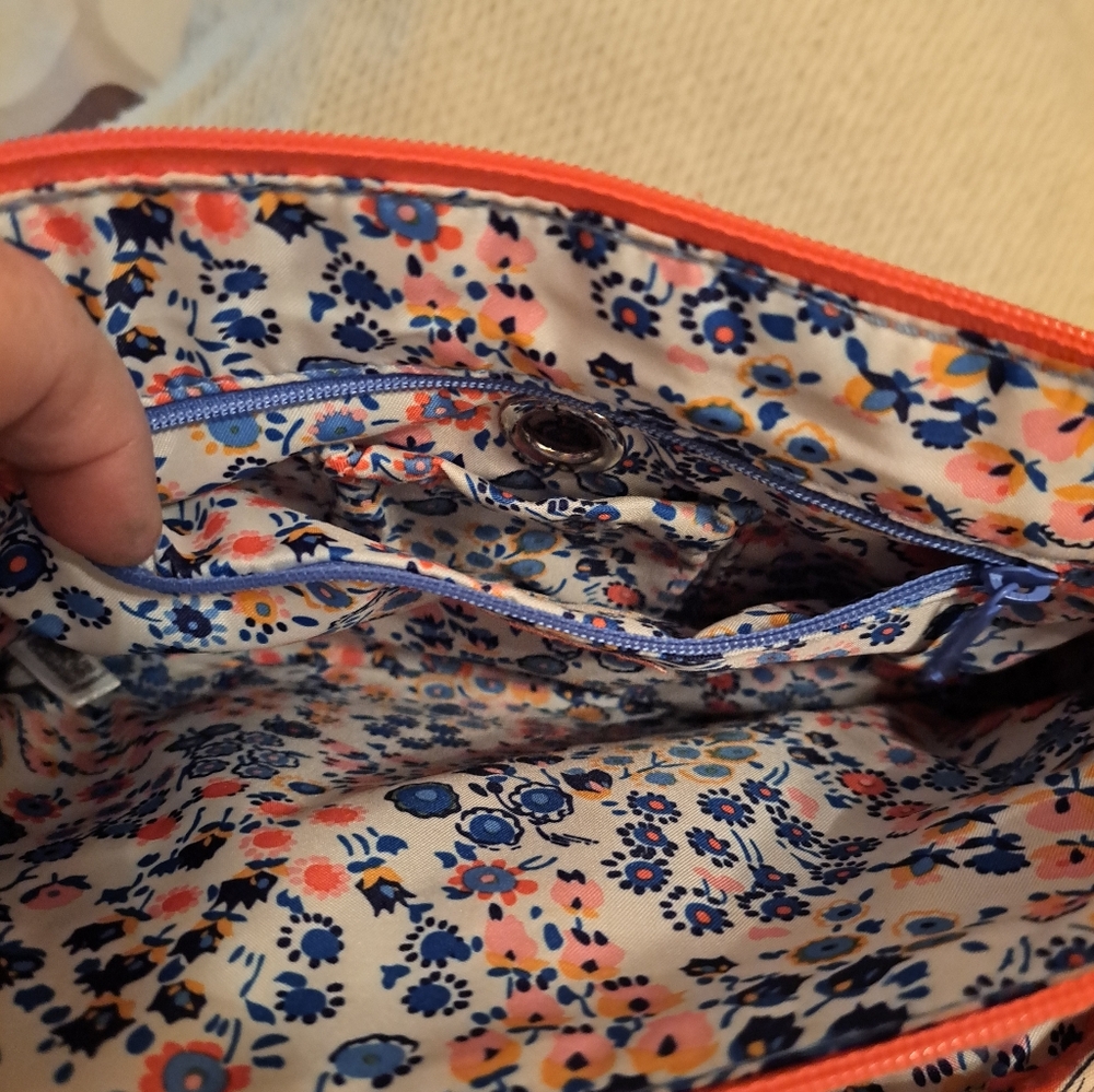 Vera Bradley Coral Floral Crossbody Purse With Adjustable Strap - Picture 6 of 8